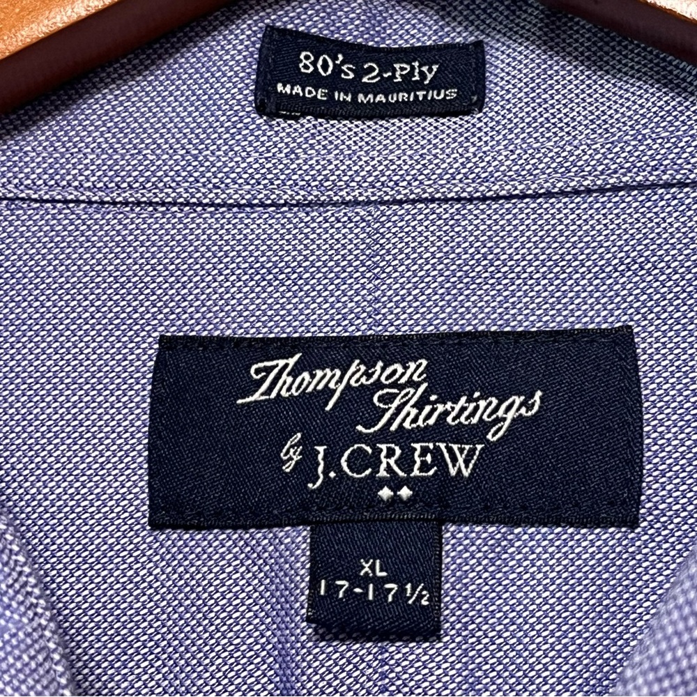 J.CREW Thompson Shirtings 80's 2-Ply Long Sleeve Shirt XL Blue 17-17 1/2 Career - Picture 6 of 14